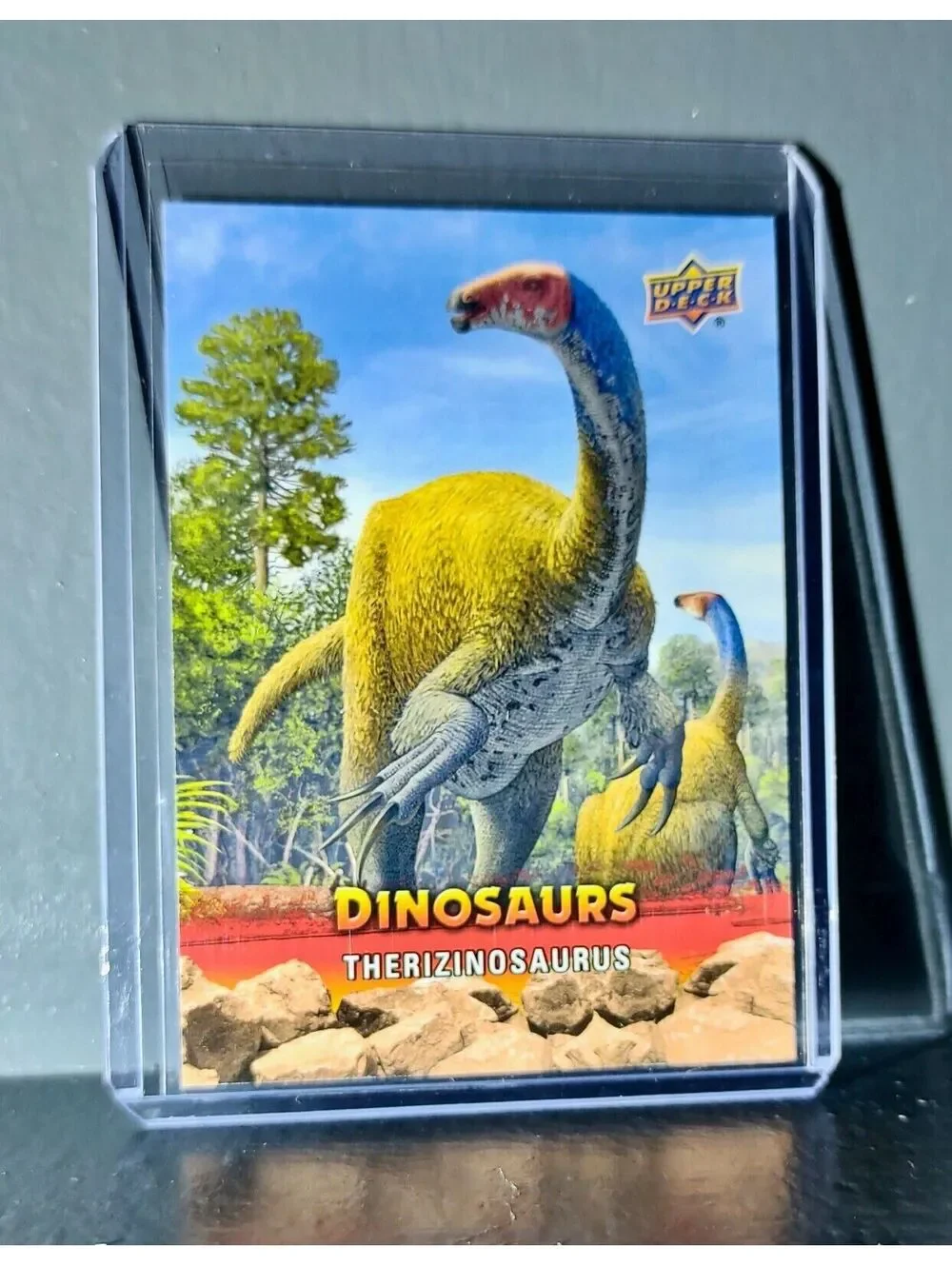 2015 Upper Deck Dinosaurs Therizinosaurus Extinction Red Parallel #21 Card